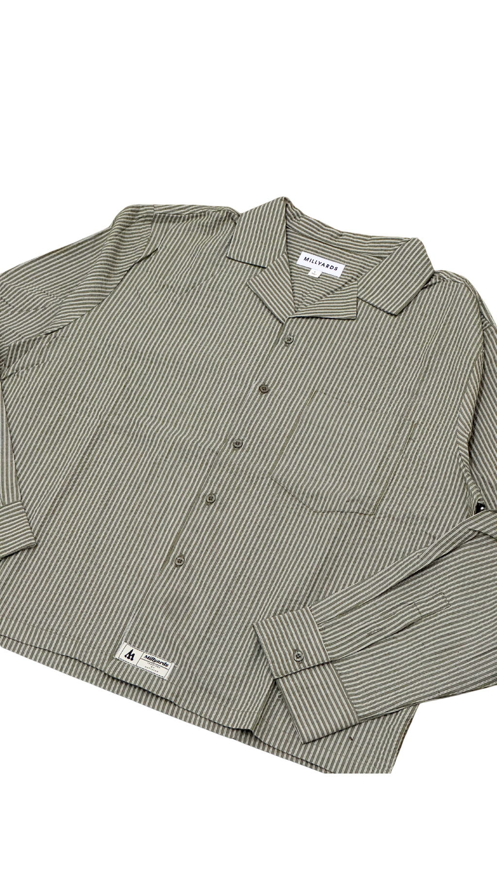 Hemd Millyards Heavy Cropped Seersucker sage green