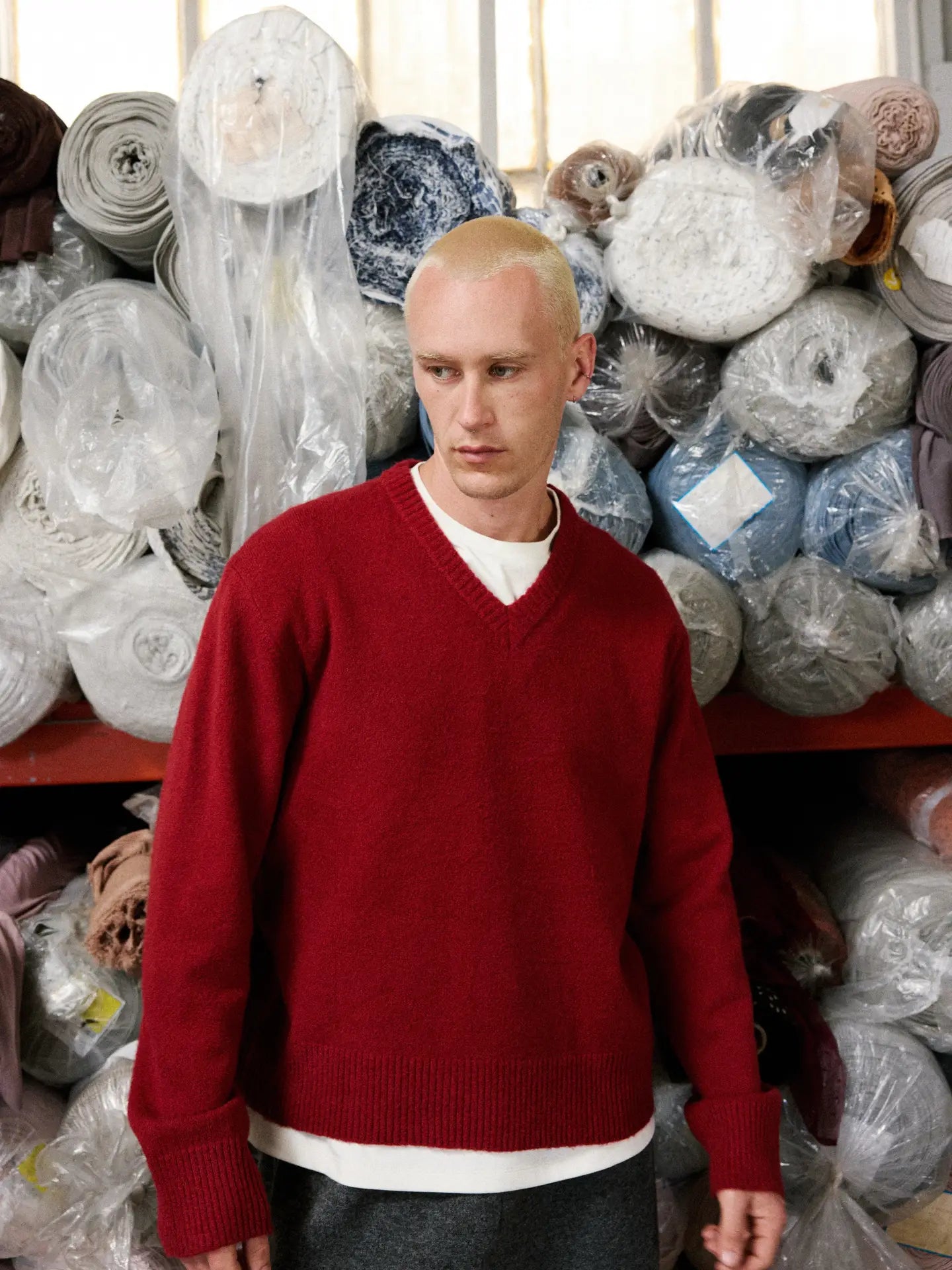 Knit Common Market Jesse V-Neck scarlet