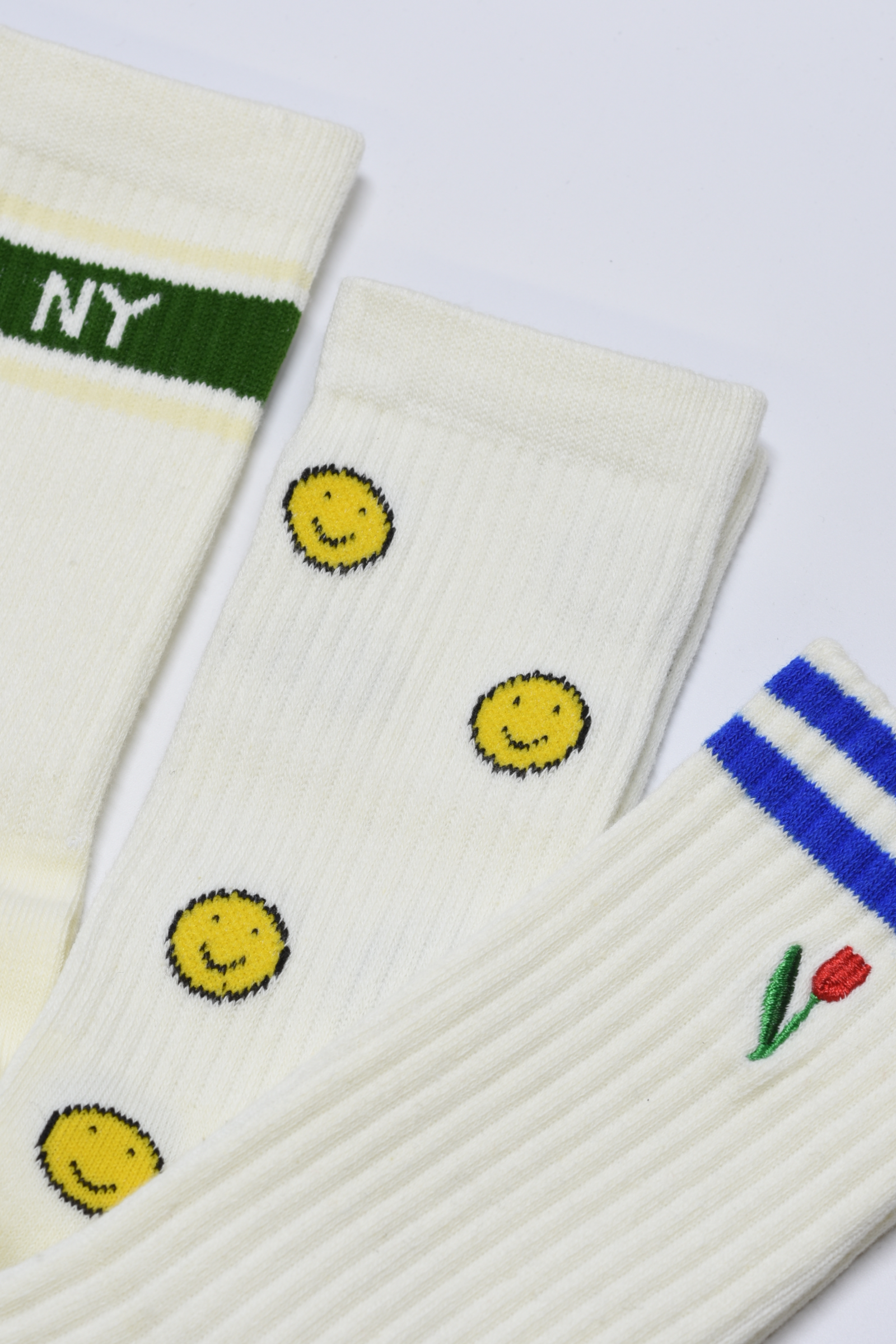 Socken Curated Basics NY Stripe white