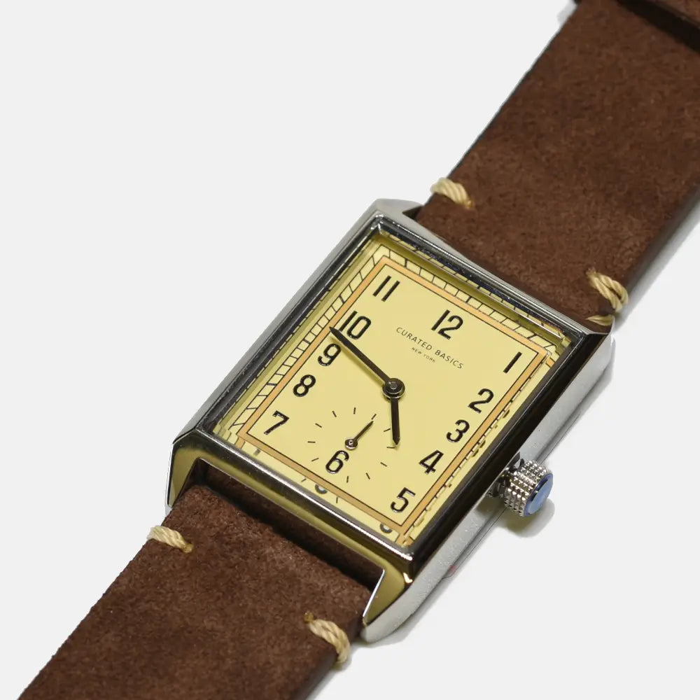 Uhr Curated Basics Classic Square brown suede