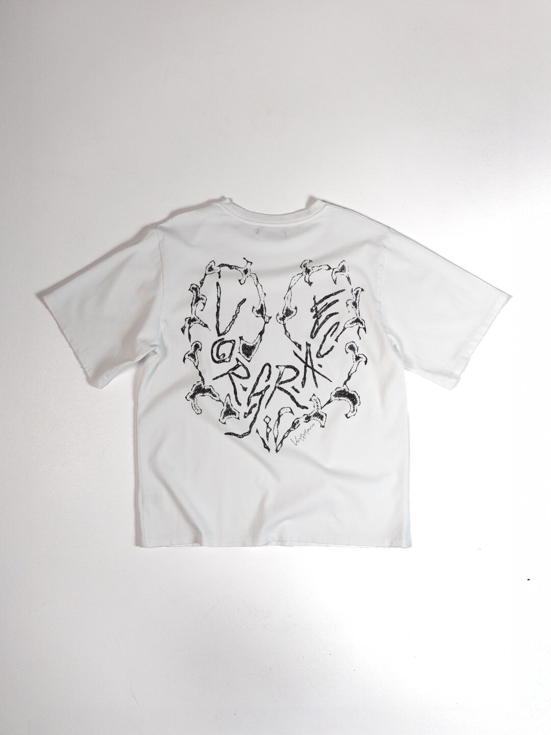 T-Shirt Vorgrace Heart Bones white