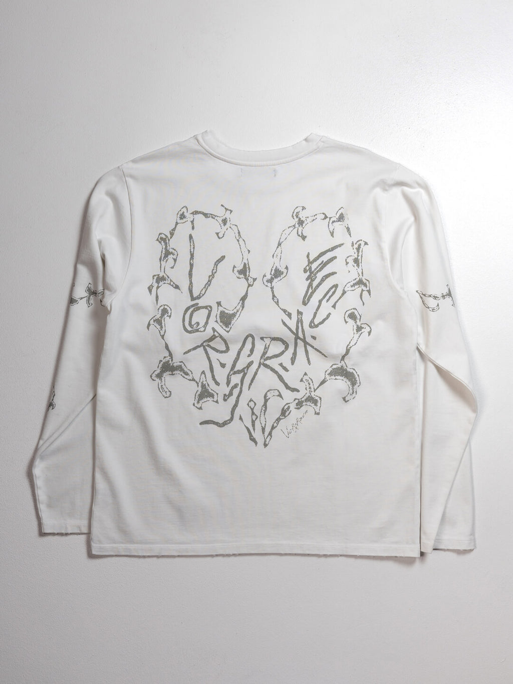 Longsleeve Vorgrace Heart Bones white